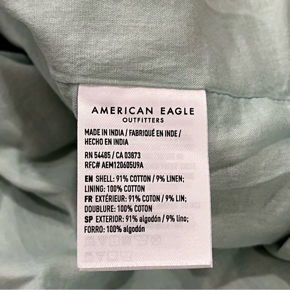 NWT American Eagle Outfitters Green & White Sleeveless Linen Dress - Women’s XXL - Picture 4 of 7